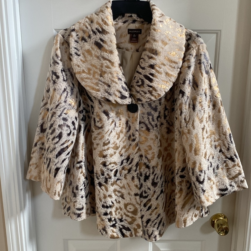 Multiples Animal Print Women's Coat - Gold & Black